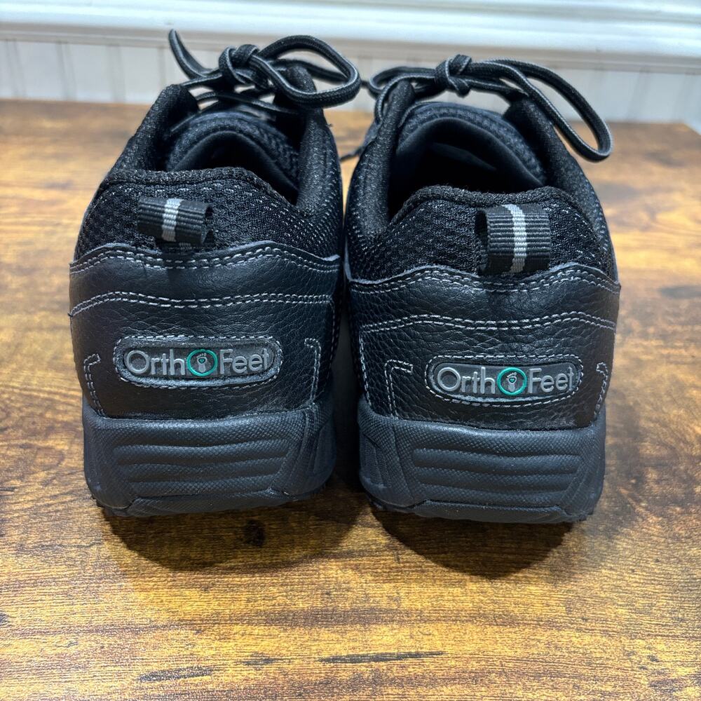 OrthoFeet Women 7.5 D Sneakers Pacific Palisades Black Waterproof Leather 945 - Picture 4 of 9